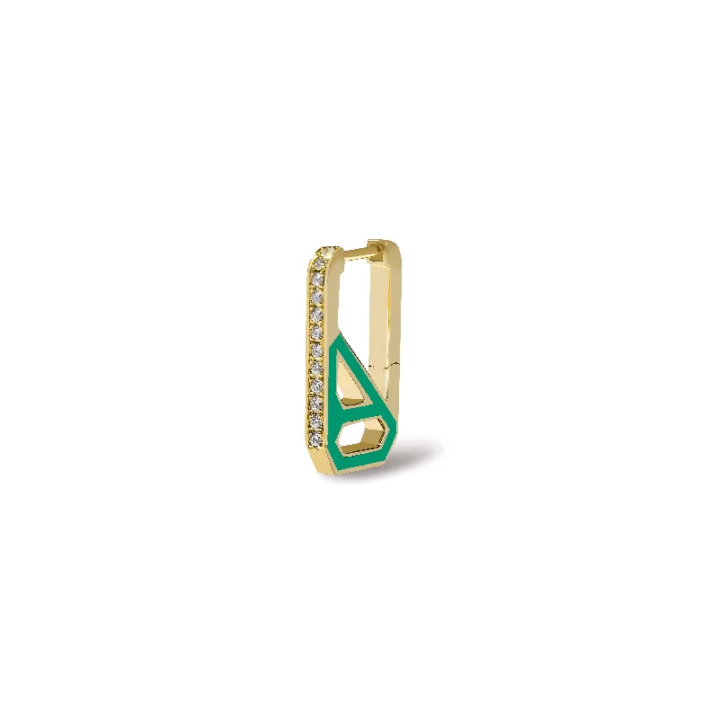 Affordable Luxury Jewelry For Every Occasion DNA Pepper Green Enamel Rectangle Single Earring
