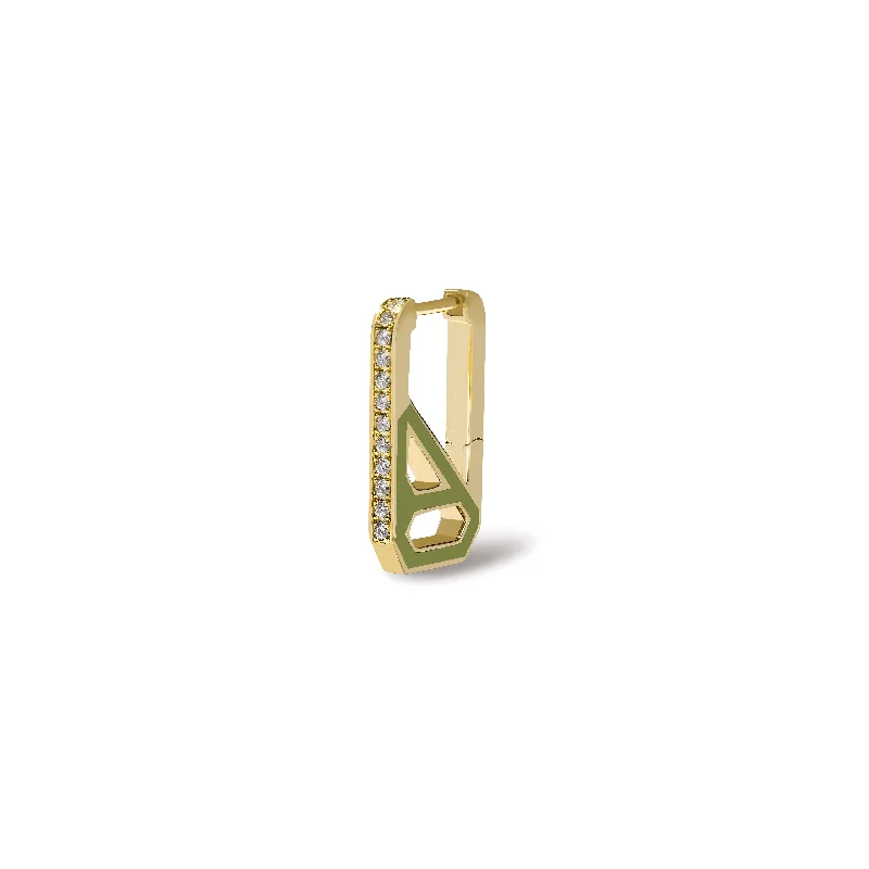Premium Jewelry Now Available At Special Discounts DNA Moss Green Enamel Rectangle Single Earring Premium Jewelry Now Available At Special Discounts DNA Moss Green Enamel Rectangle Single Earring