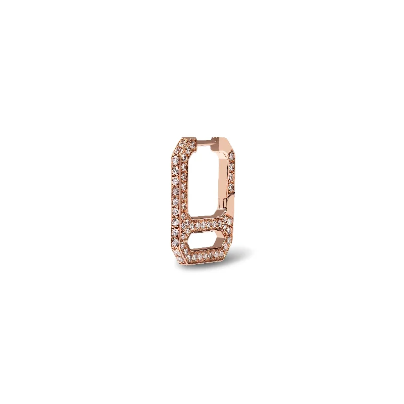 Romantic Heart-Shaped Jewelry For Special Gifts DNA Pave Single Earring in Rose Gold Romantic Heart-Shaped Jewelry For Special Gifts DNA Pave Single Earring in Rose Gold