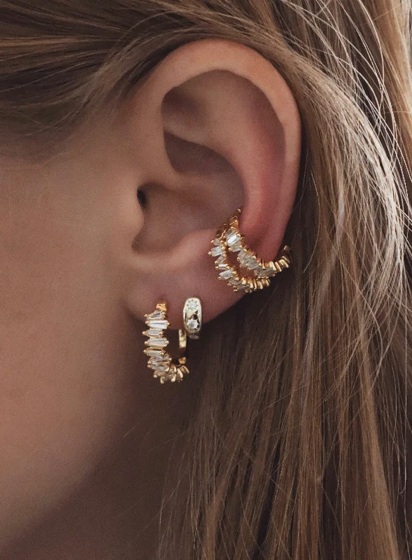 Affordable Glamour – Premium Jewelry At Special Prices TAPERED BAGUETTE CZ HOOPS