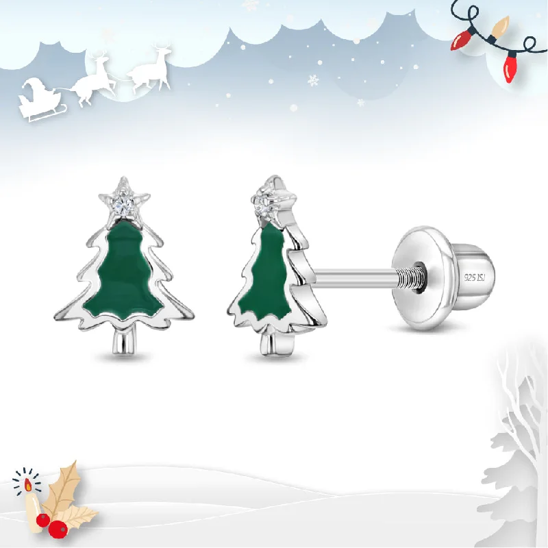 Limited-Time Offer On Elegant Jewelry Pieces Evergreen Christmas Tree Kids / Children's / Girls Earrings Screw Back - Sterling Silver Limited-Time Offer On Elegant Jewelry Pieces Evergreen Christmas Tree Kids / Children's / Girls Earrings Screw Back - Sterling Silver