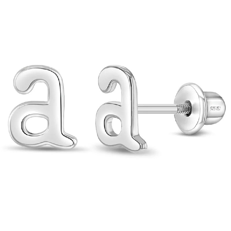 Shop Elegant Jewelry At Unbeatable Prices Polished Initial Letter Kids / Children's / Girls Earrings Screw Back - Sterling Silver Shop Elegant Jewelry At Unbeatable Prices Polished Initial Letter Kids / Children's / Girls Earrings Screw Back - Sterling Silver