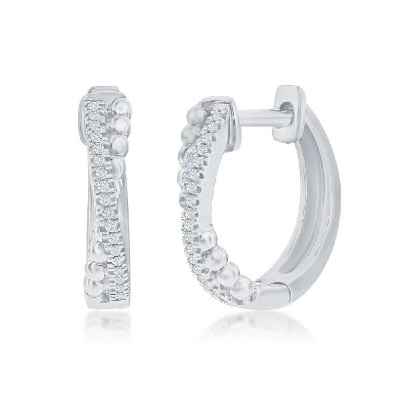 Unique Jewelry For Less – Shop The Sale Now SS 0.06ctw 15mm 'X' Design I/SI2 Diamond Hoop Earring Unique Jewelry For Less – Shop The Sale Now SS 0.06ctw 15mm 'X' Design I/SI2 Diamond Hoop Earring