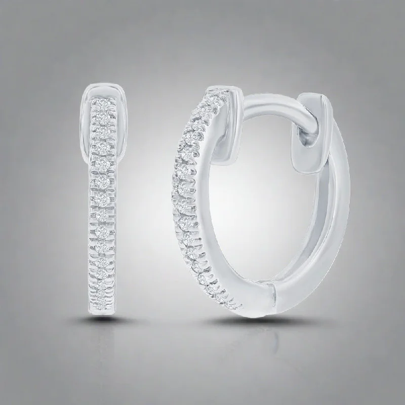 Stunning Jewelry At Even More Stunning Prices SS 0.06ctw I/SI2 13mm Huggie Diamond Earrings Stunning Jewelry At Even More Stunning Prices SS 0.06ctw I/SI2 13mm Huggie Diamond Earrings