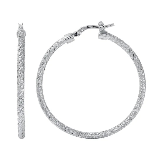 Timeless Elegance At Unbelievable Discounts SS 35MM Round Mesh Hoop Earrings