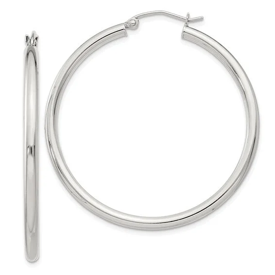 Grab Your Favorite Jewelry At The Lowest Prices SS 42mm Round Hoop Earrings 2.7grms
