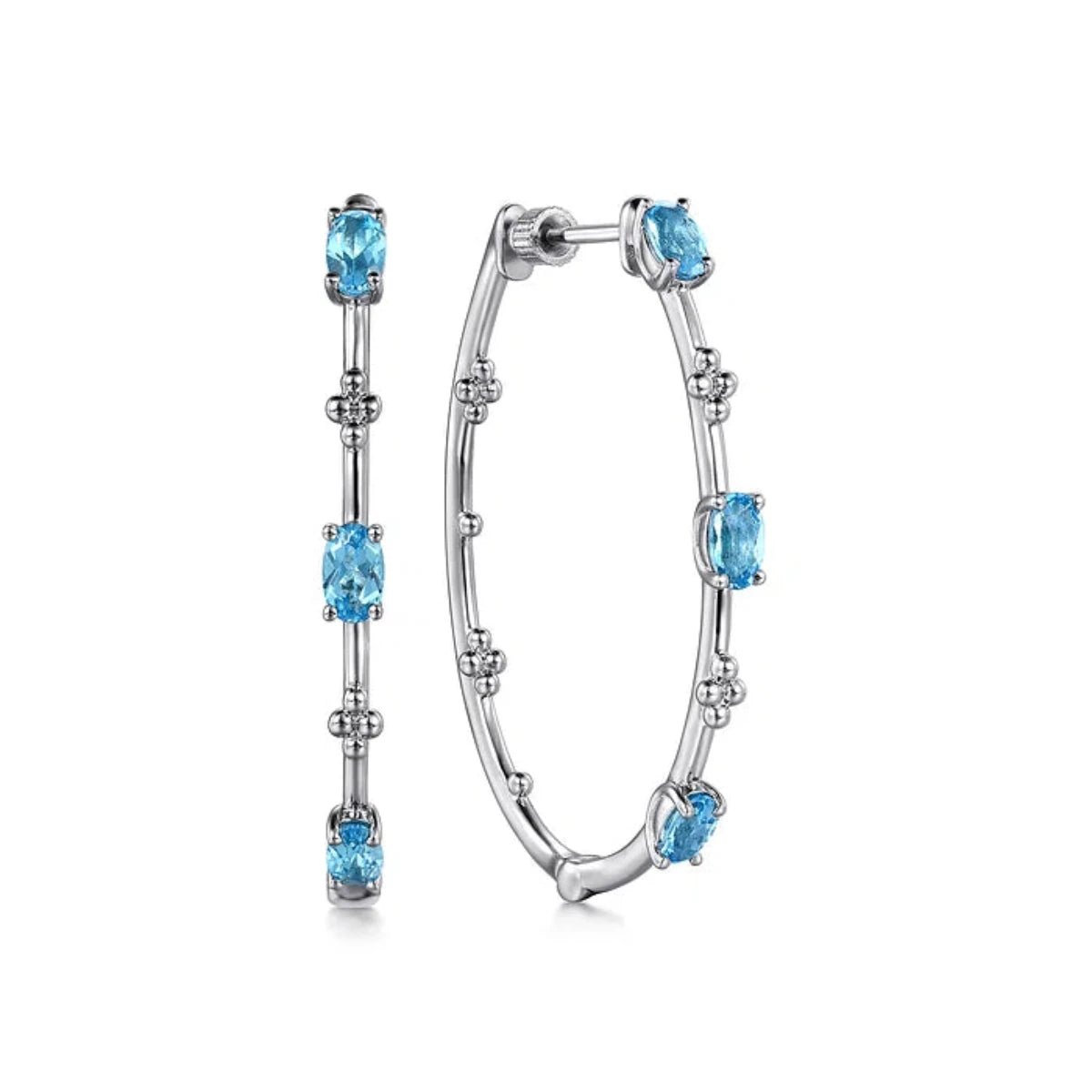 Unlock Unbeatable Jewelry Deals Before They’Re Gone SS Blue Topaz Hoop Earrings