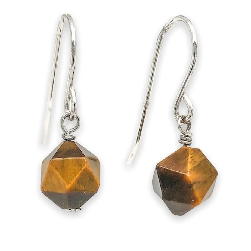 Get The Jewelry You Love At A Price You Love SS Faceted Tiger’s Eye Dangle Earrings