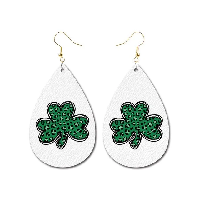 Huge Savings On Timeless Jewelry Collections White and Green Shamrock Earrings
