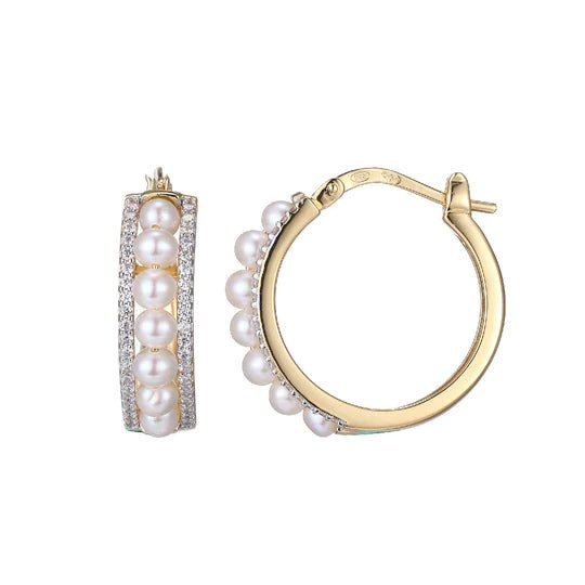 Jewelry Deals That Sparkle – Shop Today YGP Sterling CZ and Pearl Hoop Earrings