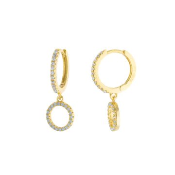 Exclusive Jewelry Offers – Shine For Less YGP Sterling CZ Circle Drop Hoop Earrings