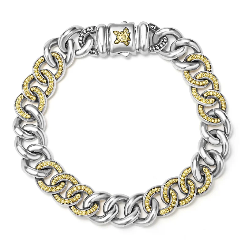 Premium Diamond Jewelry At Once-In-A-Lifetime Discounts Anthem Two-Tone Curb Chain Bracelet | 12mm Premium Diamond Jewelry At Once-In-A-Lifetime Discounts Anthem Two-Tone Curb Chain Bracelet | 12mm