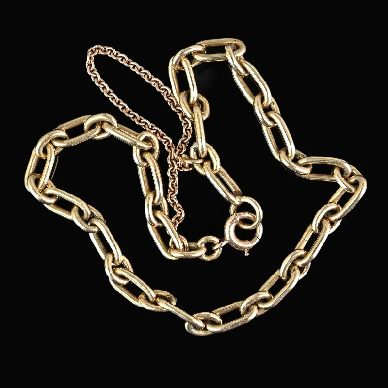 High-Quality Jewelry At A Fraction Of The Cost Antique Solid 14K Gold Paperclip Chain Link Bracelet High-Quality Jewelry At A Fraction Of The Cost Antique Solid 14K Gold Paperclip Chain Link Bracelet