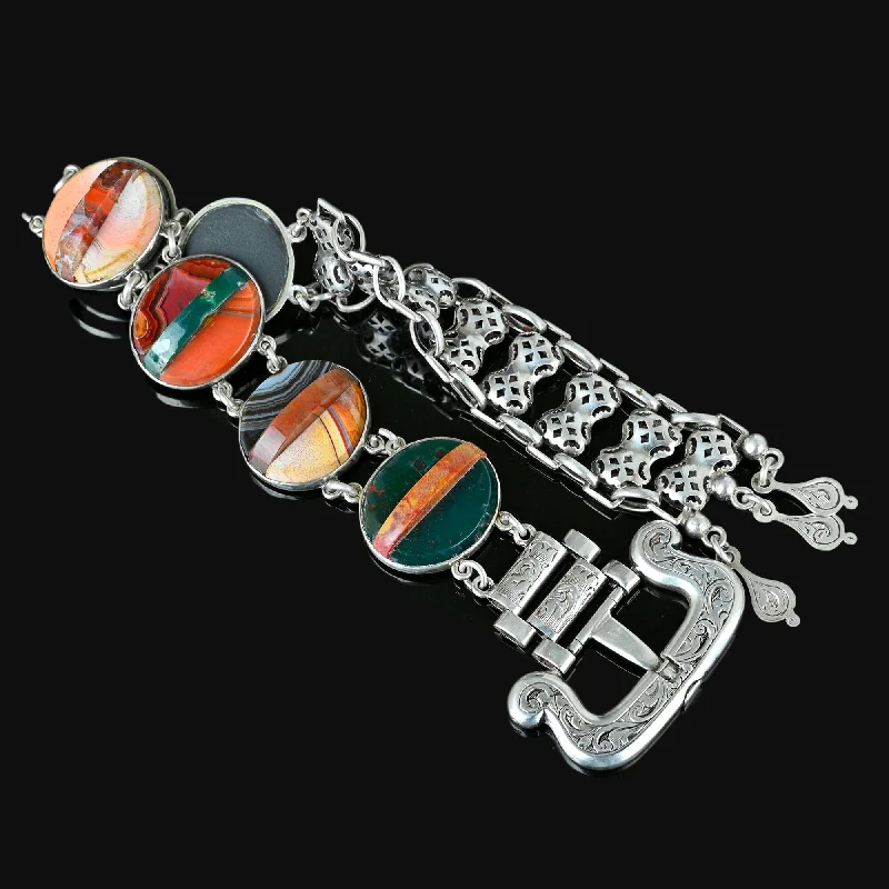 Exclusive Jewelry Sale Event – Shop Now Antique Victorian Scottish Agate Silver Buckle Bracelet w Tassel Exclusive Jewelry Sale Event – Shop Now Antique Victorian Scottish Agate Silver Buckle Bracelet w Tassel