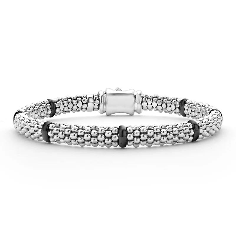 Affordable Elegance – Special Jewelry Sale Now Live Black Caviar Ceramic Station Caviar Bracelet | 6mm