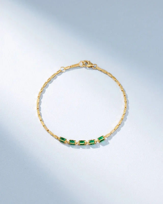 Handcrafted Jewelry Sale – Unique Designs At Low Prices Block-Chain Multi-Emerald Thin Bracelet Handcrafted Jewelry Sale – Unique Designs At Low Prices Block-Chain Multi-Emerald Thin Bracelet