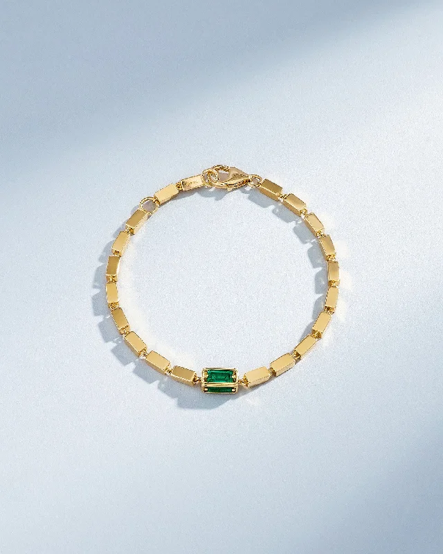 Fine Jewelry, Limited-Time Offers Available Block-Chain Single Emerald Thick Bracelet Fine Jewelry, Limited-Time Offers Available Block-Chain Single Emerald Thick Bracelet