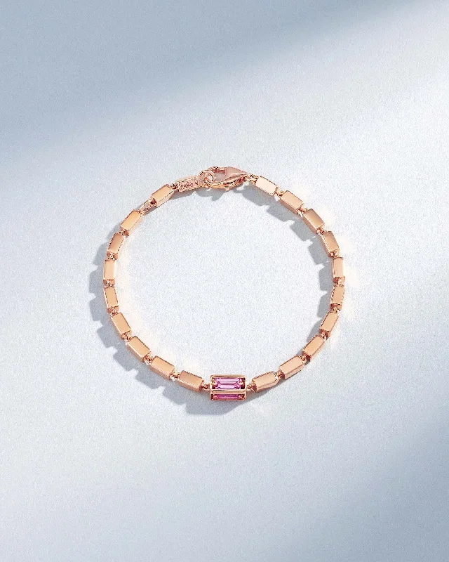 Chic, Trendy, And Affordable Jewelry Sale Block-Chain Single Pink Sapphire Thick Bracelet Chic, Trendy, And Affordable Jewelry Sale Block-Chain Single Pink Sapphire Thick Bracelet