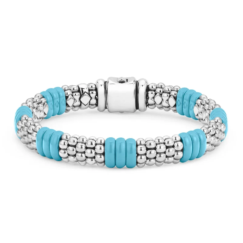 Handmade Pearl Jewelry For Timeless Elegance Blue Caviar Ceramic Caviar Beaded Bracelet | 9mm Handmade Pearl Jewelry For Timeless Elegance Blue Caviar Ceramic Caviar Beaded Bracelet | 9mm