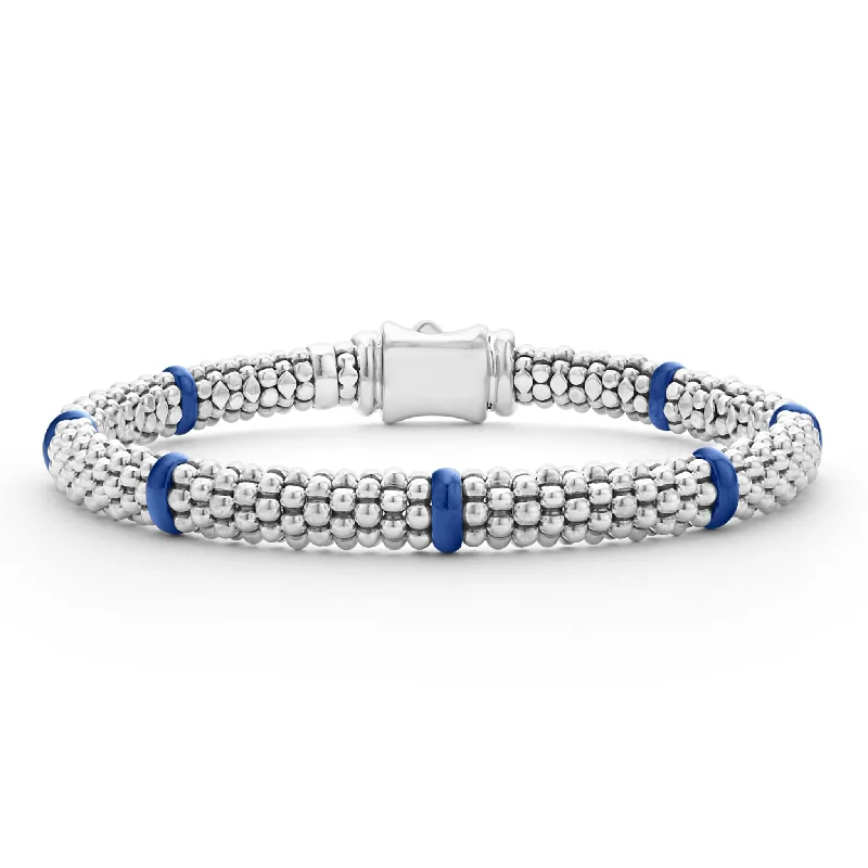 Huge Markdowns On Premium Jewelry Styles Blue Caviar Ceramic Station Caviar Bracelet | 6mm Huge Markdowns On Premium Jewelry Styles Blue Caviar Ceramic Station Caviar Bracelet | 6mm