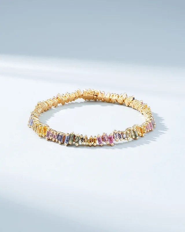 Luxury Jewelry Sale – Sparkle For Less Bold Pastel Sapphire Tennis Bracelet