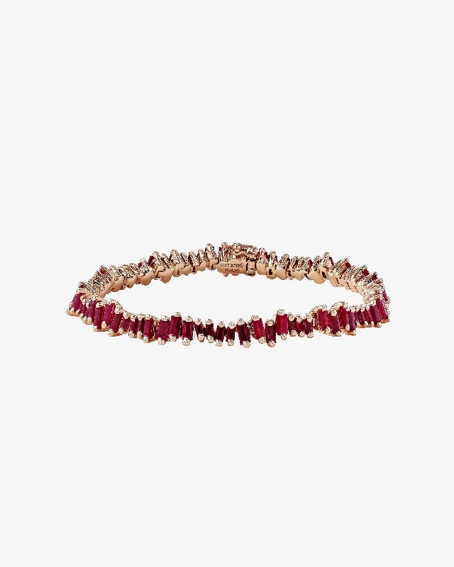 Romantic Heart-Shaped Jewelry For Special Gifts Bold Ruby Tennis Bracelet
