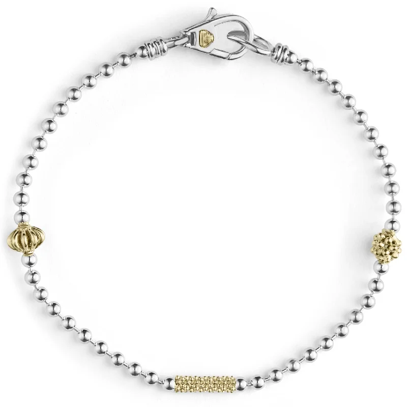 Sparkle On A Budget – Fine Jewelry For Less Caviar Icon Two-Tone Caviar Beaded Bracelet Sparkle On A Budget – Fine Jewelry For Less Caviar Icon Two-Tone Caviar Beaded Bracelet