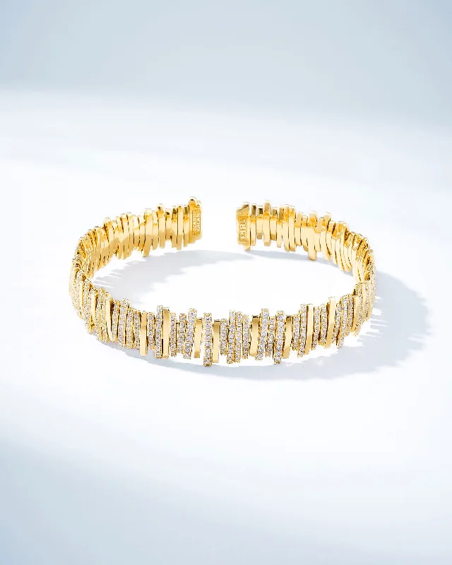 Special Offers On Handcrafted And Designer Jewelry Classic Gold Half Pave Milli Bangle Special Offers On Handcrafted And Designer Jewelry Classic Gold Half Pave Milli Bangle