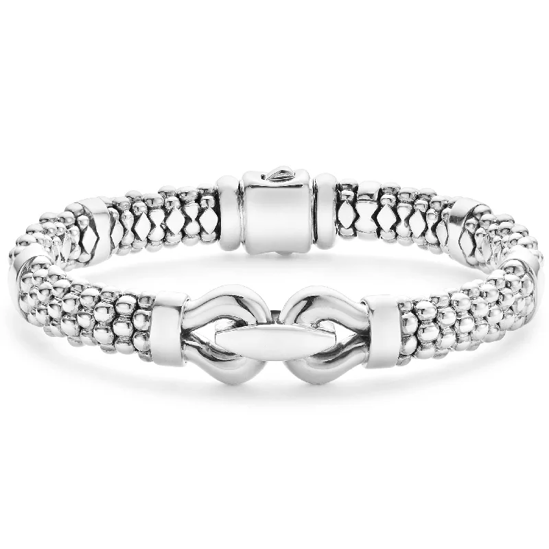 Elevate Your Outfit With Discounted Statement Jewelry Derby Silver Caviar Buckle Bracelet | 9mm Elevate Your Outfit With Discounted Statement Jewelry Derby Silver Caviar Buckle Bracelet | 9mm