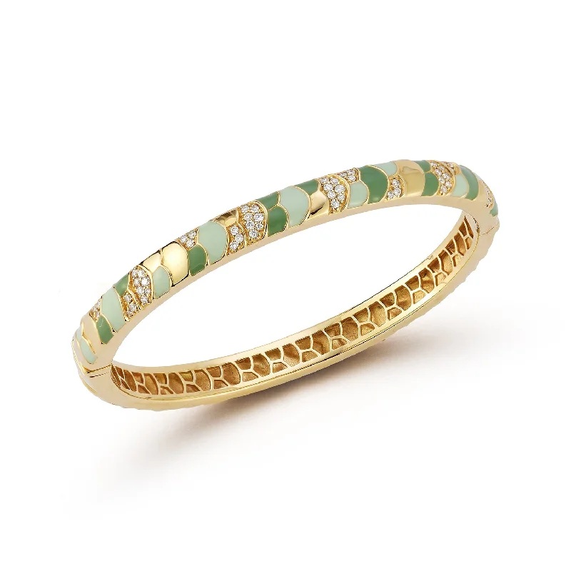 Shop Dazzling Jewelry At The Best Prices Slim Aegean Cuff - Enamel and Diamonds