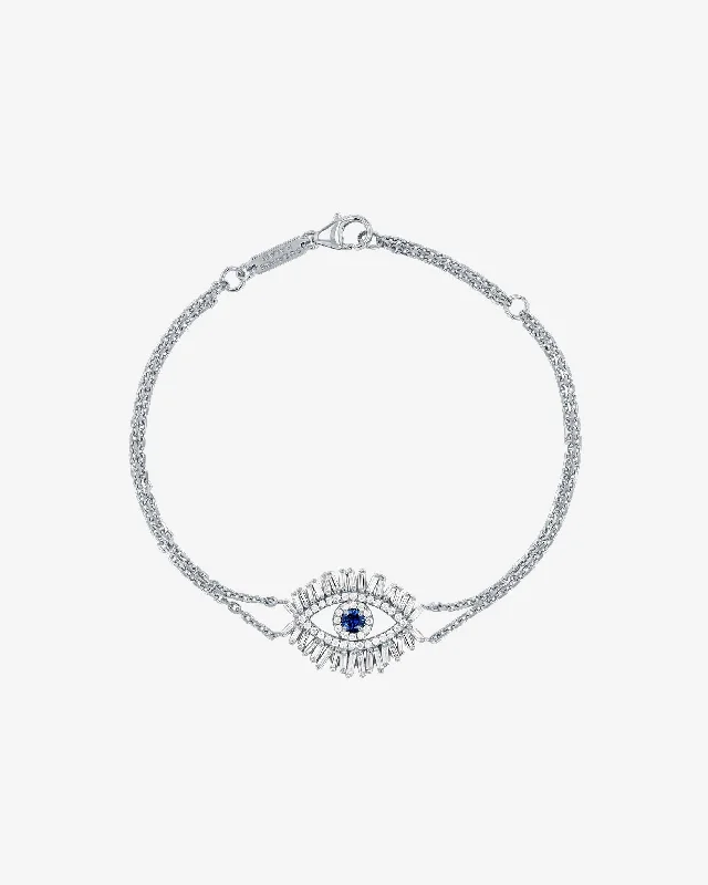 Limited-Time Offer On Premium Jewelry Collections Evil Eye Midi Dark Blue Sapphire Half Pavé Bracelet Limited-Time Offer On Premium Jewelry Collections Evil Eye Midi Dark Blue Sapphire Half Pavé Bracelet