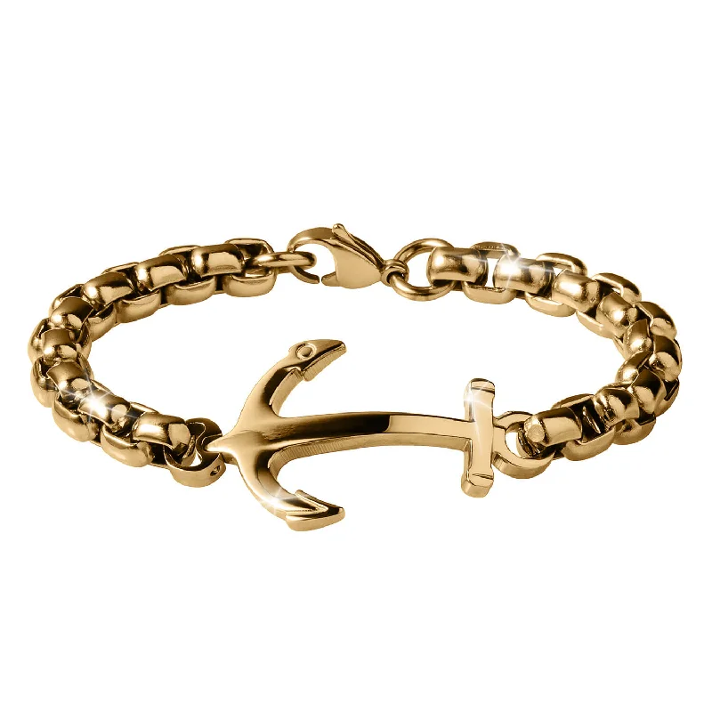 Exclusive Jewelry Sale – Sparkle For Less Golden Anchor Men's Bracelet