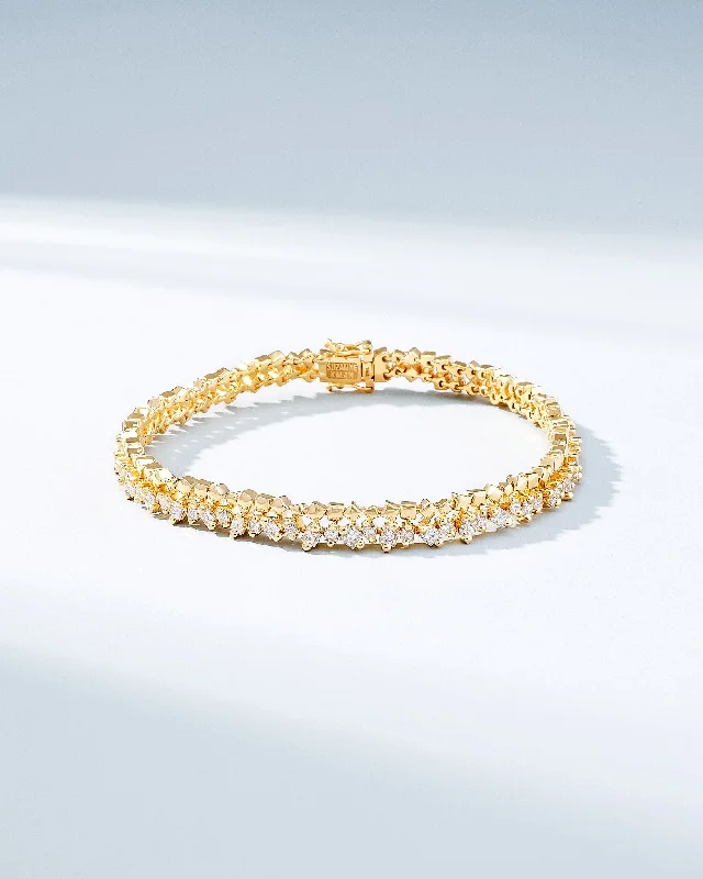 High-End Jewelry, Now More Affordable Than Ever Golden Diamond Tennis Bracelet