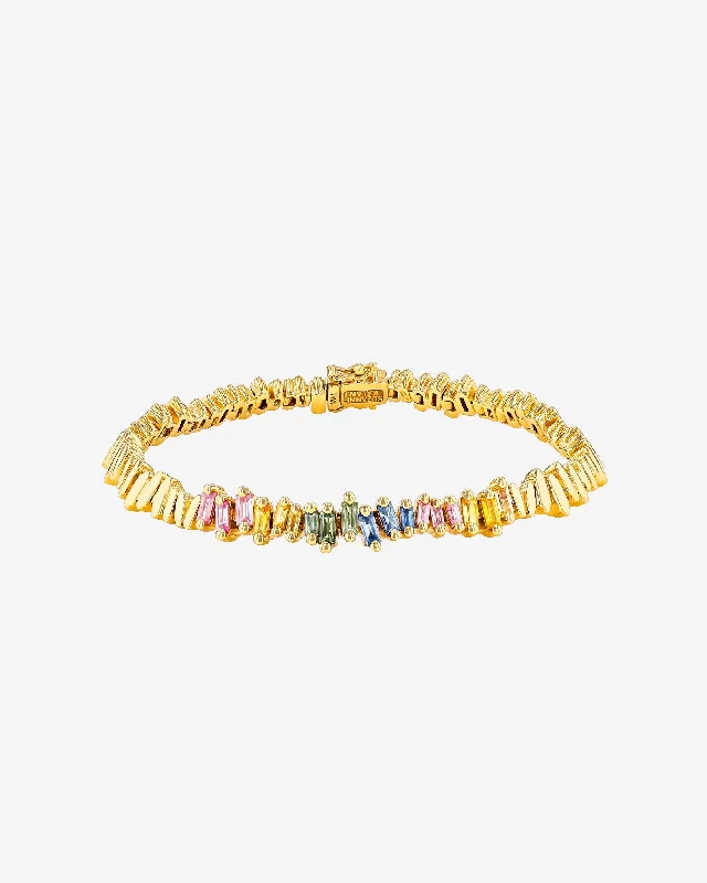 Shop Jewelry That Shines Without The High Price Golden Pastel Sapphire ID Bracelet