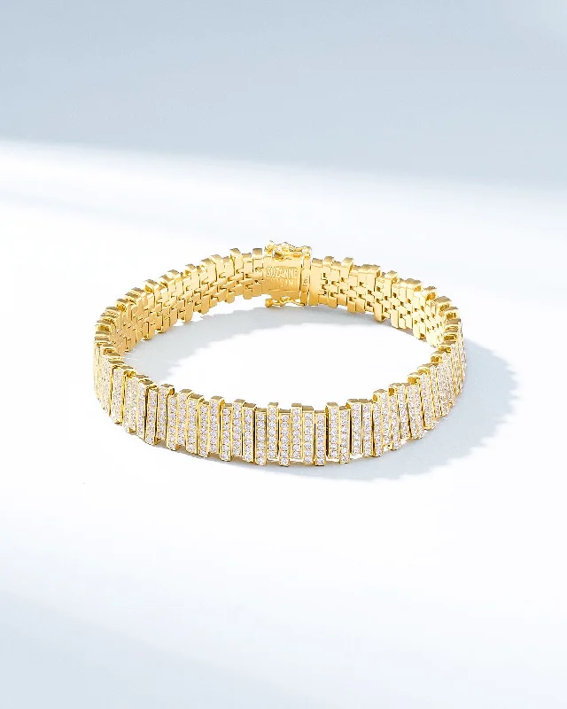 Get Your Favorite Jewelry At The Best Price Golden Stacker Full Pave Tennis Bracelet Get Your Favorite Jewelry At The Best Price Golden Stacker Full Pave Tennis Bracelet