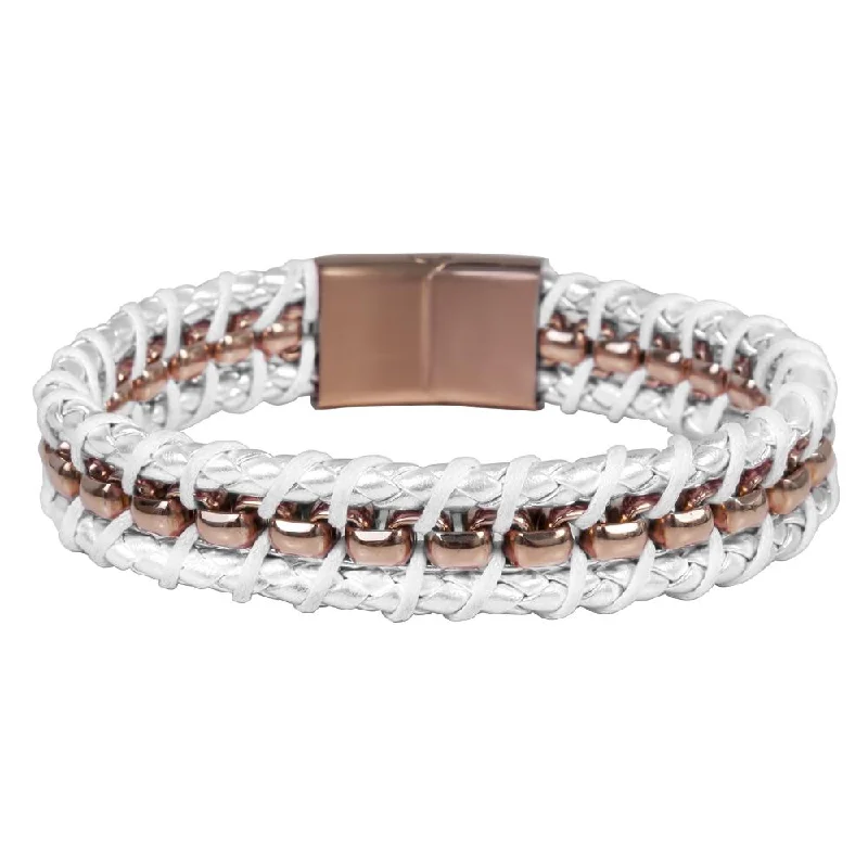 Grab Your Dream Jewelry At The Lowest Prices Melrose White Leather Bracelet