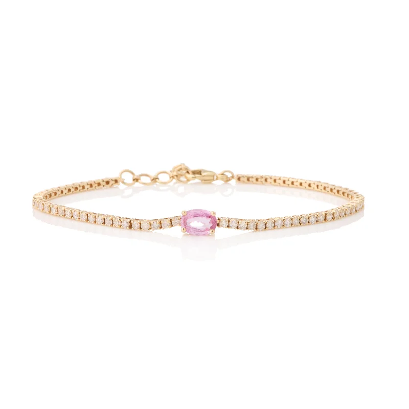 Grab Stylish Jewelry Before The Sale Ends Oval Pink Sapphire and Diamond Tennis Bracelet Grab Stylish Jewelry Before The Sale Ends Oval Pink Sapphire and Diamond Tennis Bracelet