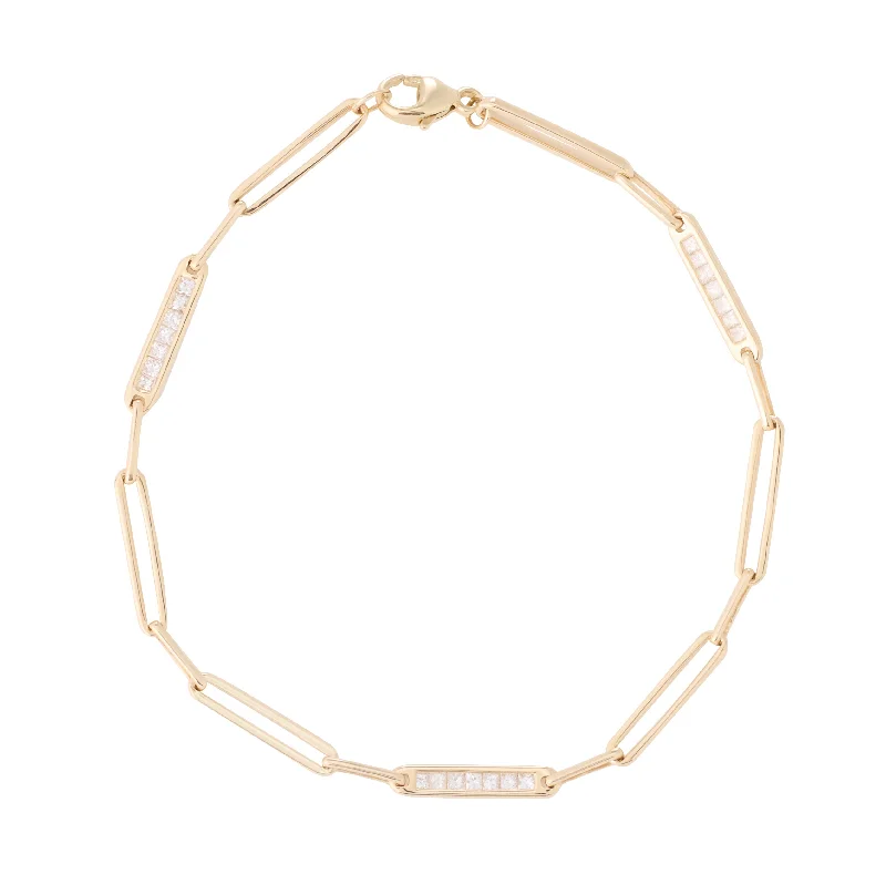 Best Jewelry Sale Prices – Limited-Time Offer Paper Clip Bracelet with 3 Inlayed Diamond Links Best Jewelry Sale Prices – Limited-Time Offer Paper Clip Bracelet with 3 Inlayed Diamond Links