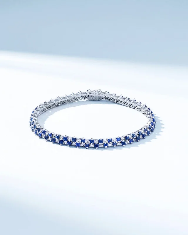 Buy More, Save More On Stunning Jewelry Pieces Princess Mini Stack Dark Blue Sapphire Tennis Bracelet Buy More, Save More On Stunning Jewelry Pieces Princess Mini Stack Dark Blue Sapphire Tennis Bracelet