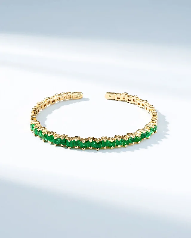 High-Quality Jewelry At A Fraction Of The Cost Princess Staggered Emerald Bangle