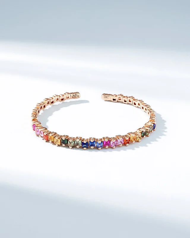 Limited-Time Jewelry Sale – Don't Miss These Deals Princess Staggered Rainbow Sapphire Bangle Limited-Time Jewelry Sale – Don't Miss These Deals Princess Staggered Rainbow Sapphire Bangle