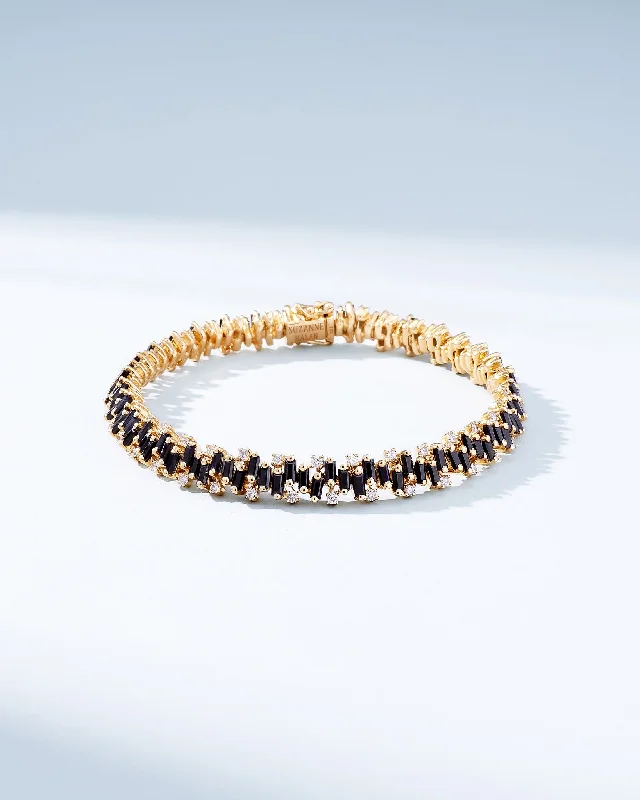 Bohemian-Inspired Jewelry For Free-Spirited Fashion Shimmer Black Sapphire Tennis Bracelet Bohemian-Inspired Jewelry For Free-Spirited Fashion Shimmer Black Sapphire Tennis Bracelet