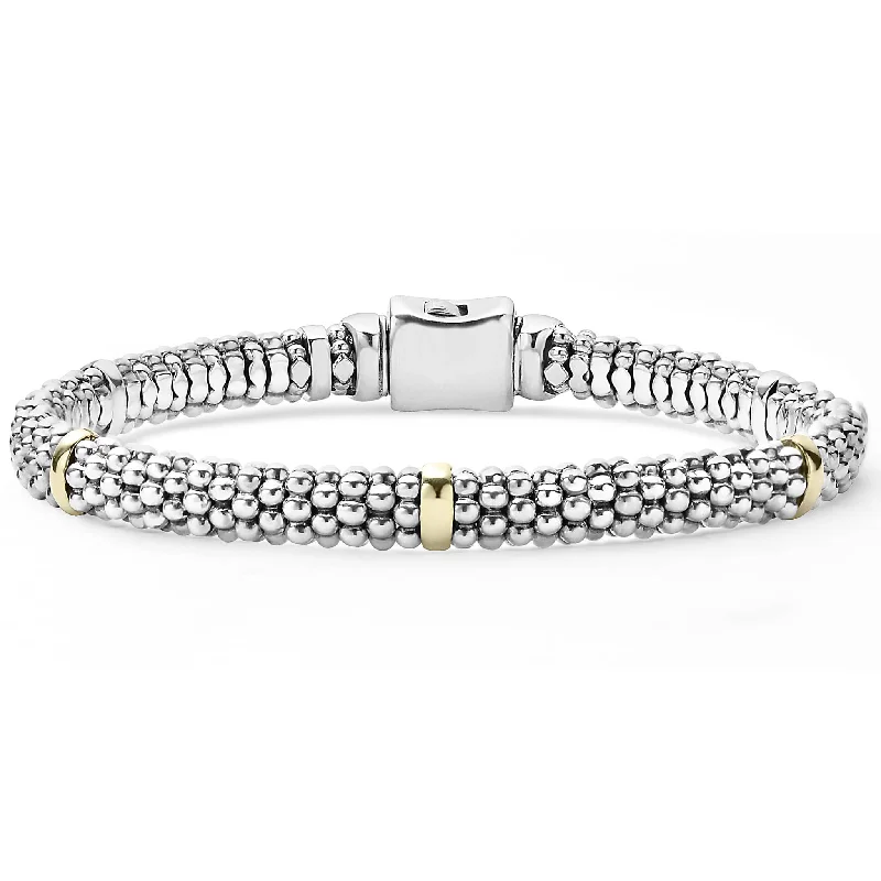 Fashion-Forward Geometric Jewelry For Contemporary Style Signature Caviar Five Gold Station Caviar Bracelet | 6mm Fashion-Forward Geometric Jewelry For Contemporary Style Signature Caviar Five Gold Station Caviar Bracelet | 6mm