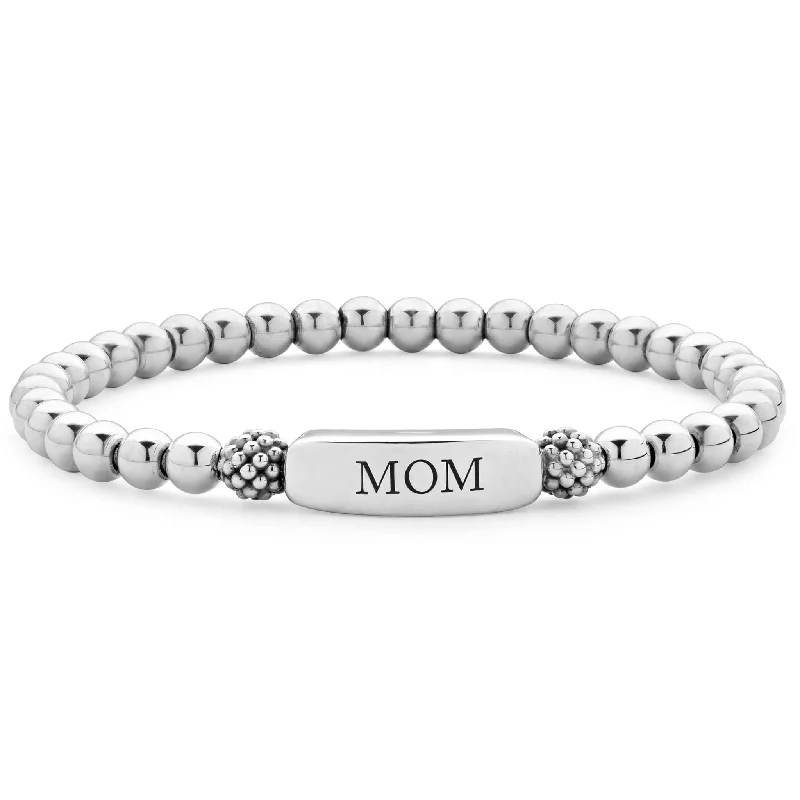 Luxury Handcrafted Jewelry For Elegant Looks Signature Caviar Mom Stretch Bead Bracelet Luxury Handcrafted Jewelry For Elegant Looks Signature Caviar Mom Stretch Bead Bracelet