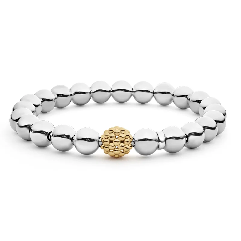 Timeless Jewelry At Special Discount Rates Signature Caviar Two-Tone Stretch Bead Bracelet Timeless Jewelry At Special Discount Rates Signature Caviar Two-Tone Stretch Bead Bracelet