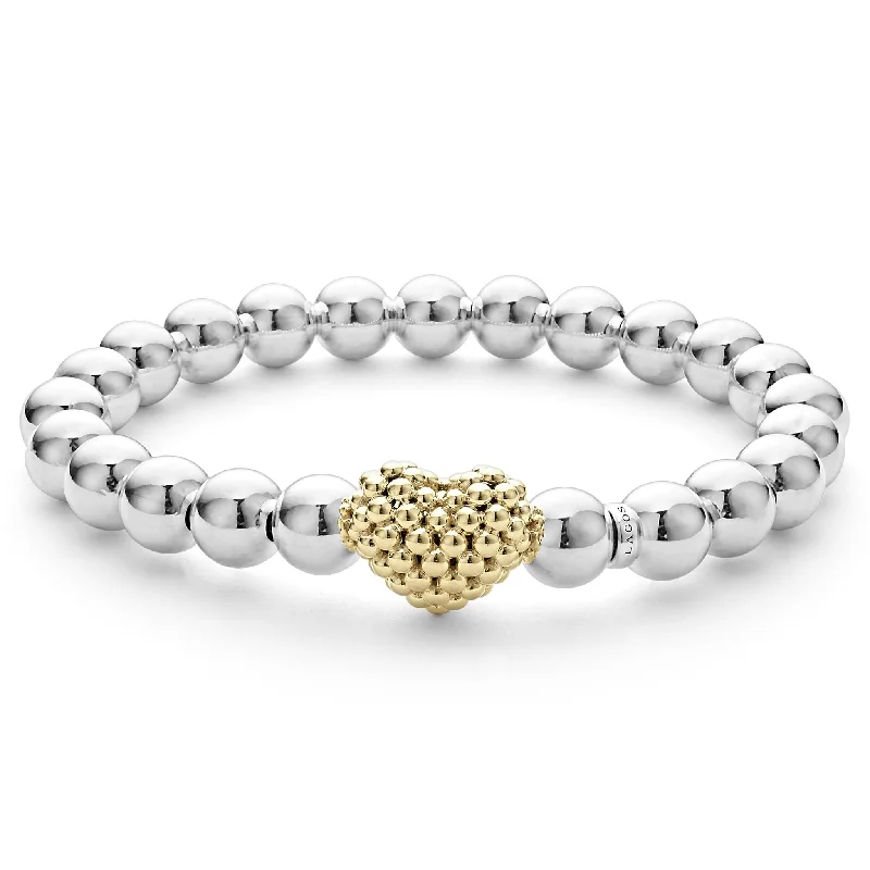 Premium Diamond Jewelry At Once-In-A-Lifetime Discounts Signature Caviar Stretch Gold Heart Bead Bracelet Premium Diamond Jewelry At Once-In-A-Lifetime Discounts Signature Caviar Stretch Gold Heart Bead Bracelet