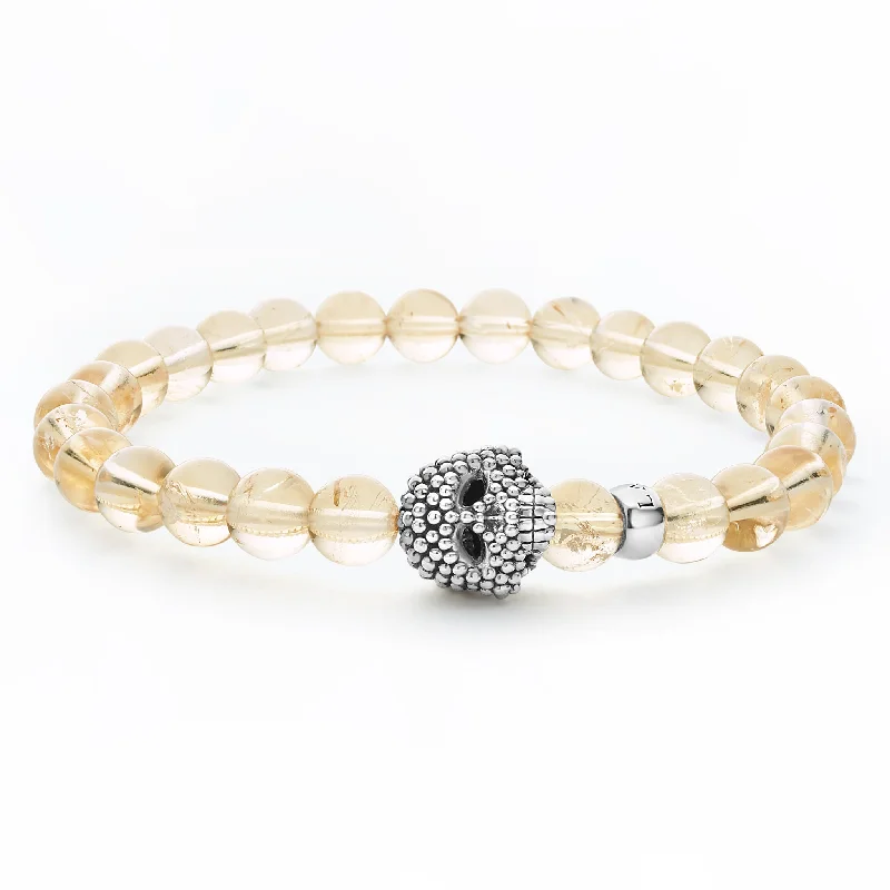Affordable Gold-Plated Jewelry For Modern Fashion Anthem Citrine Skull Bracelet