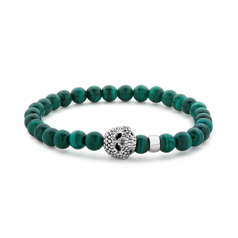 Glamorous Jewelry, Glamorous Deals – Shop Now Anthem Malachite Skull Bracelet