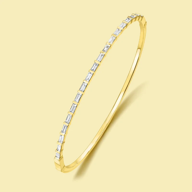 Limited Stock On Premium Jewelry At Low Prices The Taylor, East-West Baguette Diamond Bangle Limited Stock On Premium Jewelry At Low Prices The Taylor, East-West Baguette Diamond Bangle