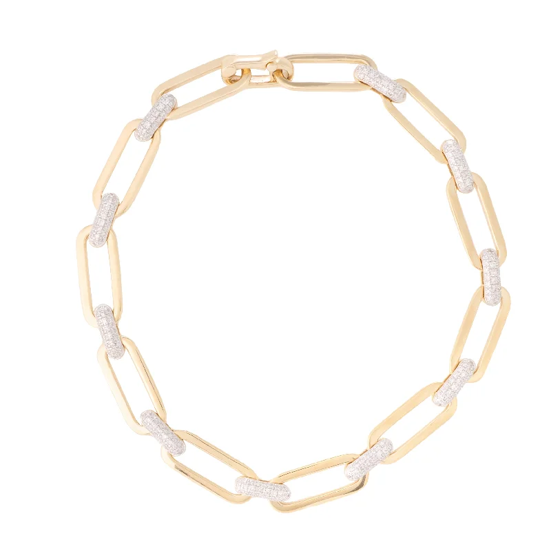 Upgrade Your Jewelry Collection For Less Thick Chain Link Bracelet with Diamond Connecting Links Upgrade Your Jewelry Collection For Less Thick Chain Link Bracelet with Diamond Connecting Links